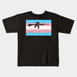 Defend Equality (Trans Flag)| First Amendment| Cool and Cute Stickers| T-Shirts Kids T-Shirt